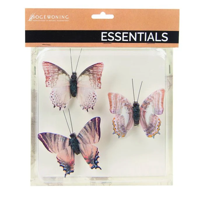 Fjärilar med klämma 3-pack
