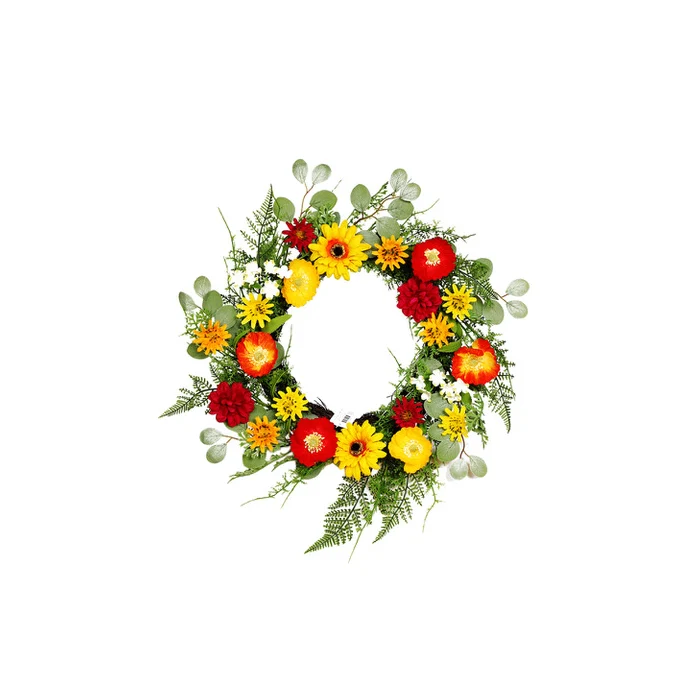 Blomkrans gul röd orange