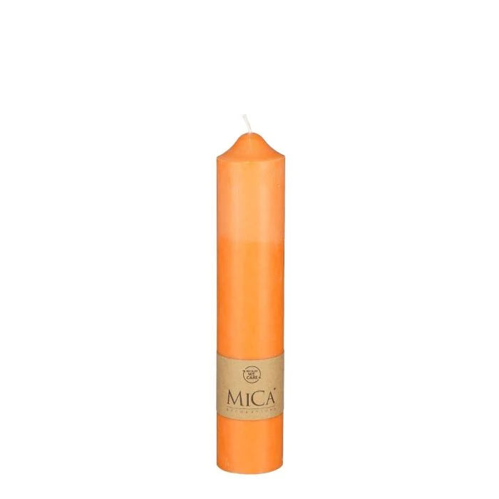 Blockljus 25 cm högt 5 cm i dia orange