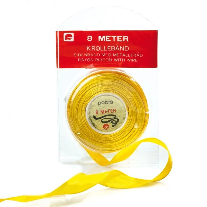 Dekorativt band gult 15 mm brett