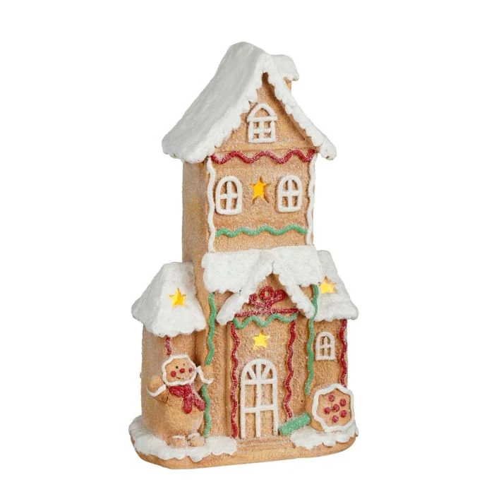 Pepparkakshus med ljus 48 cm högt