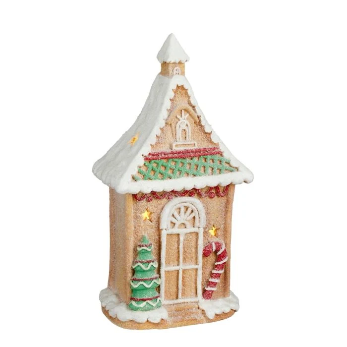 Pepparkakshus med ljus 46 cm högt