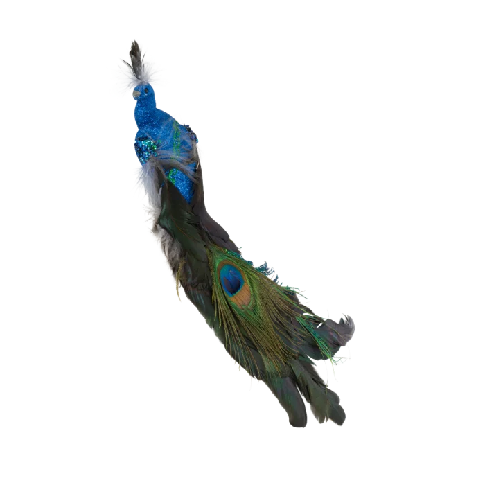 Påfågel blå 33 cm lång