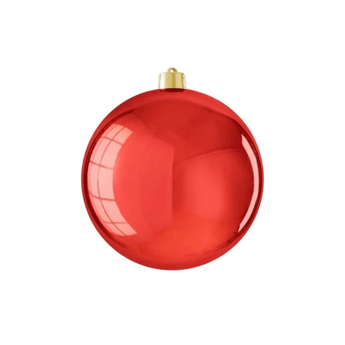 Stor julkula blank röd 20 cm i dia