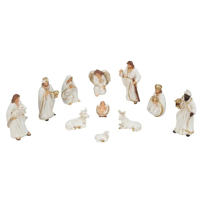 Julkrubba med 11 figurer 2–9 cm höga