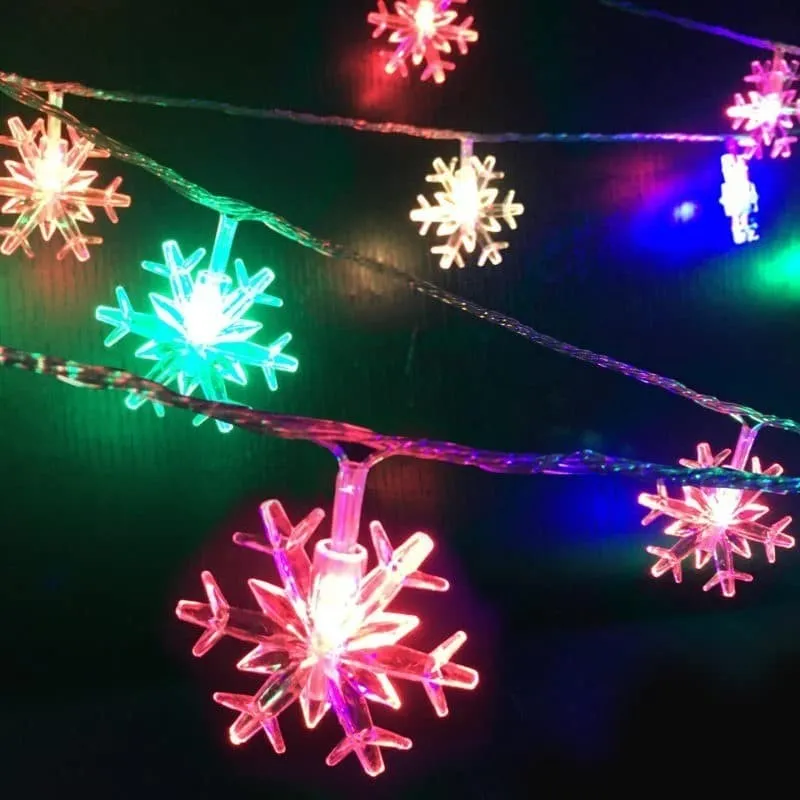 LED-ljuskedja med blinkande snöflinga 3,5 meter