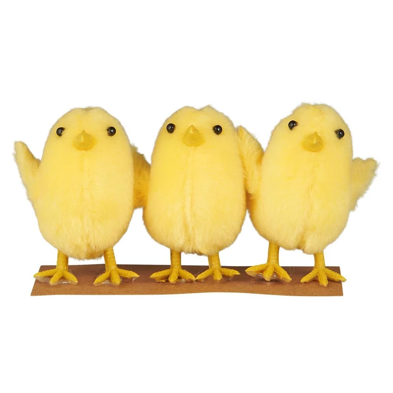 Påskungar i gul plysch 3-pack