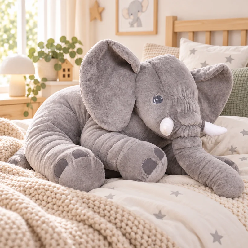 Elefant mjukisdjur och kudde 30/50cm (snuggle kudde)