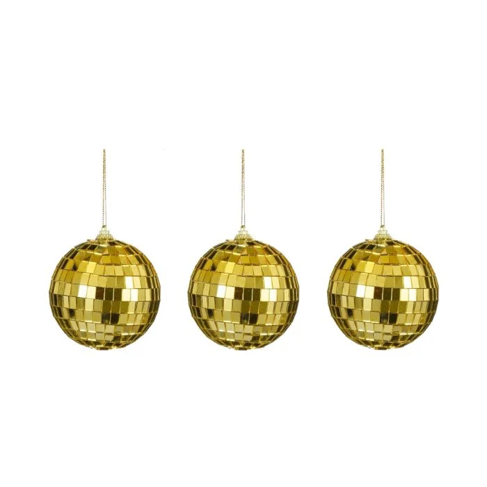Spegelkulor guld 8 cm i dia 3-pack