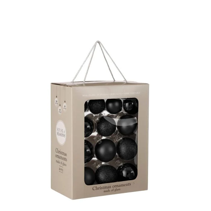 Julgranskulor 26-pack svart
