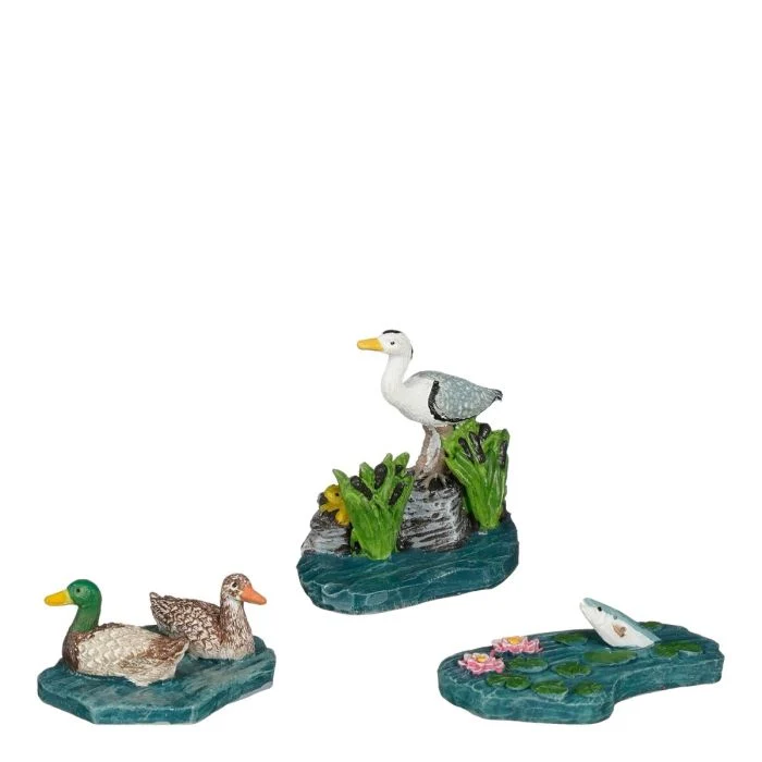 Luville Heron och ankor