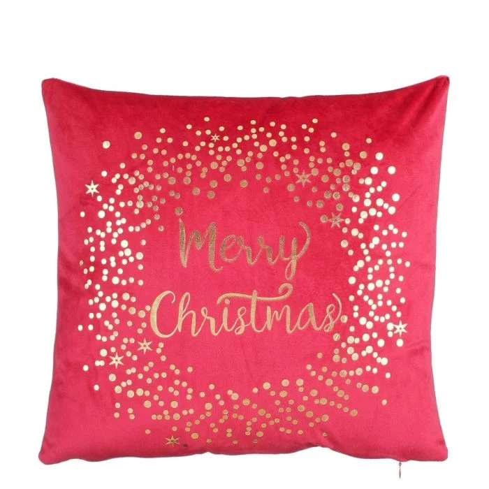 Kudde Merry Christmas röd