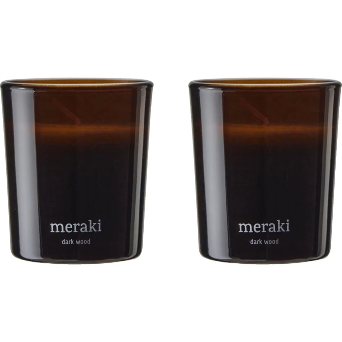 Meraki Doftljus Dark Wood 2 pk