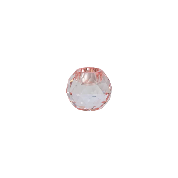 Ljusstake diamant rosa 5 cm hög