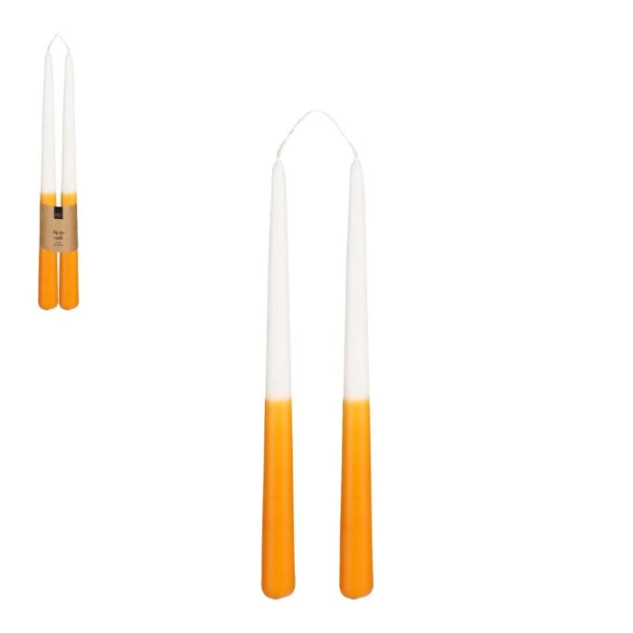 Tvåfärgad ljus orange/vit 2-pack