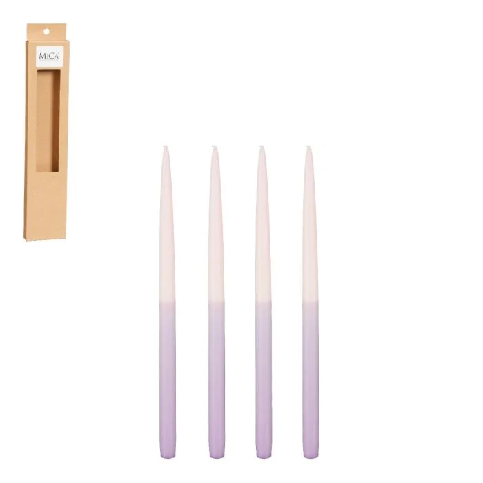 Smala tvåfärgade ljus 4-pack lila och ljusröd