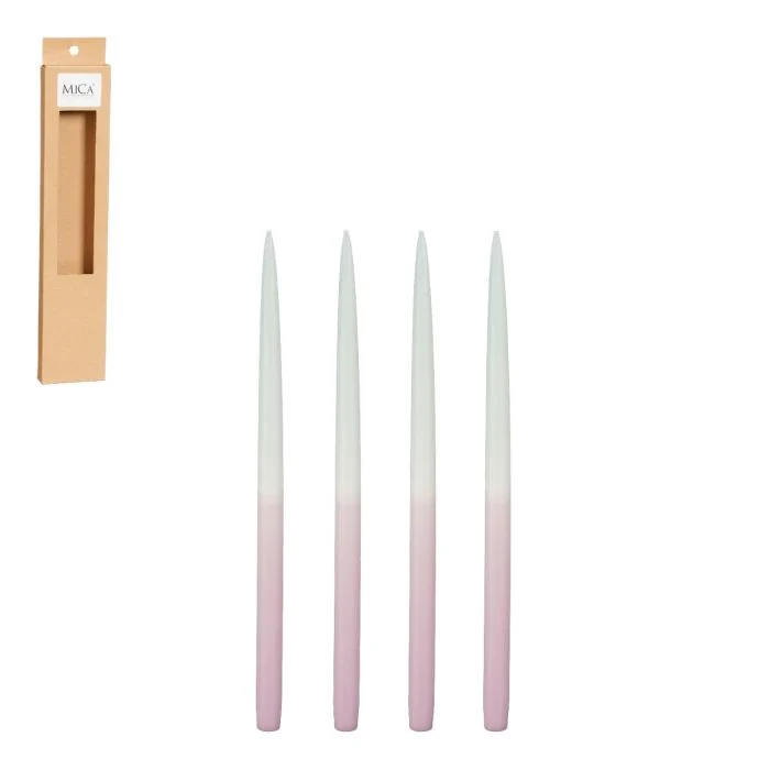 Smala tvåfärgade ljus 4-pack lila och ljusblå