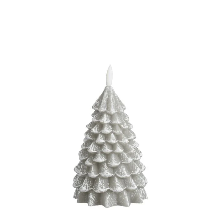 LED-ljus julgran med snö 17 cm hög