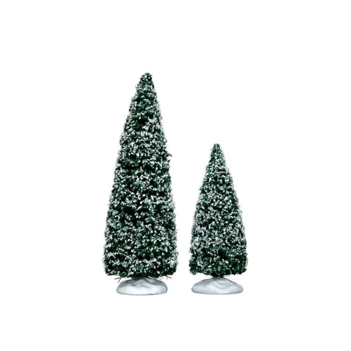 Lemax Snowy Juniper Tree Medium & Liten Set