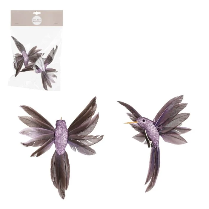 Kolibri med klämma lila 2-pack