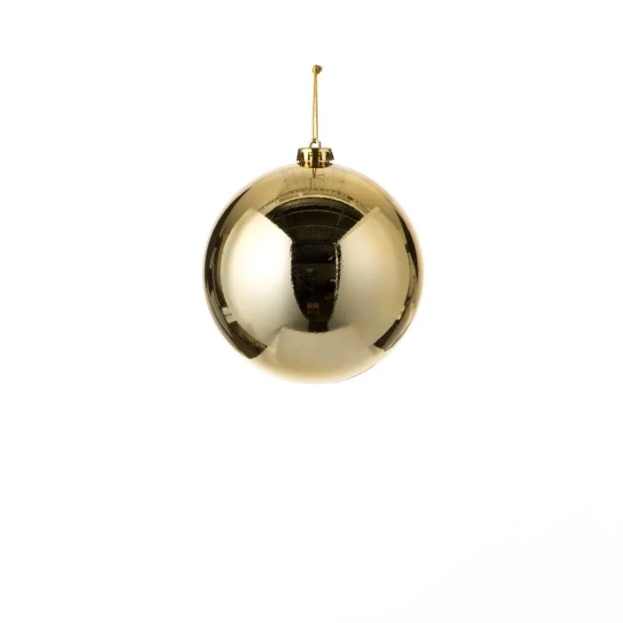 Stor guldfärgad julkula diameter 15 cm