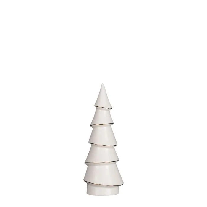 Vit julgran i porslin 21 cm hög
