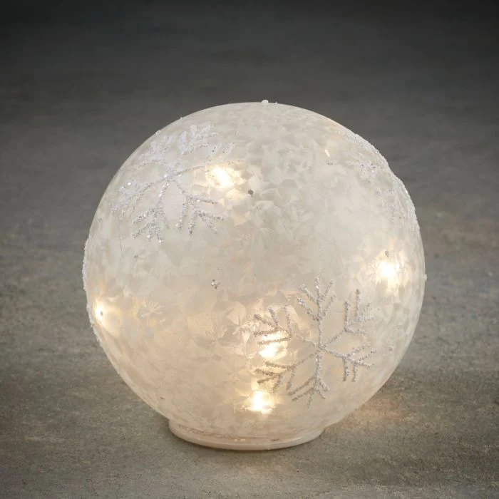 Ljusboll med snöflingor 15 cm i dia