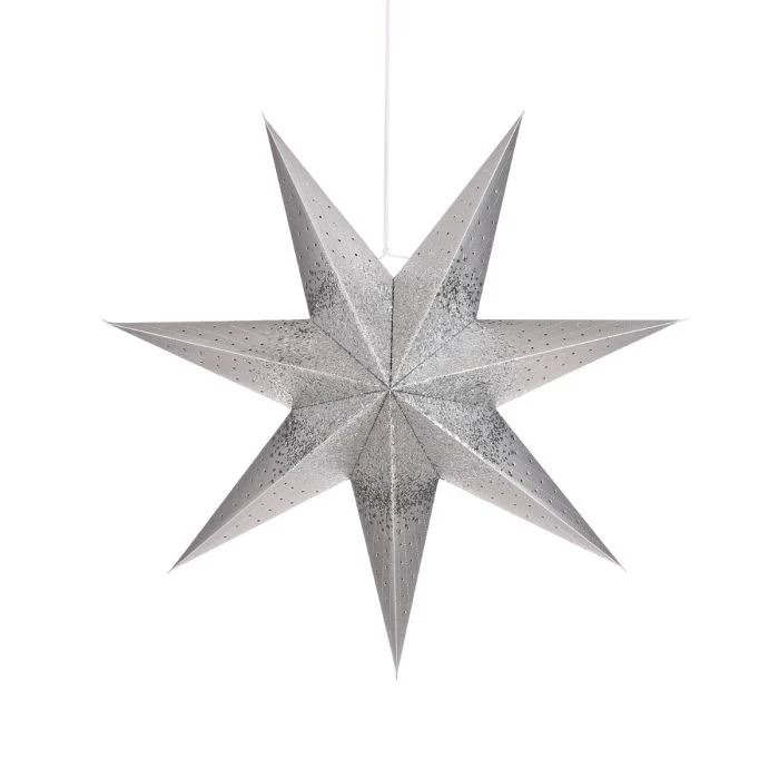 Stjärna silverfärgad 60 cm i diameter