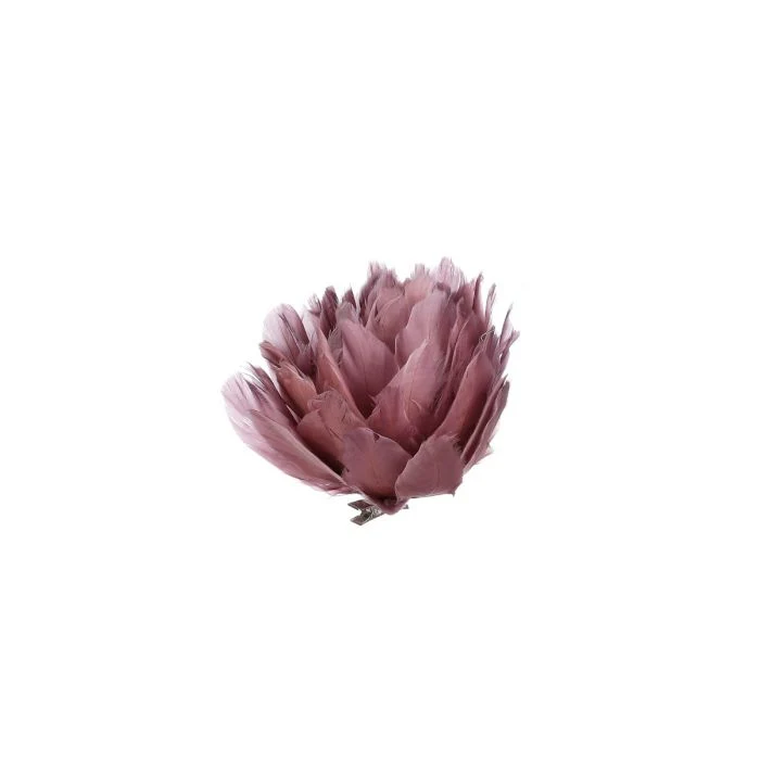 Blomhuvud med klämma lila