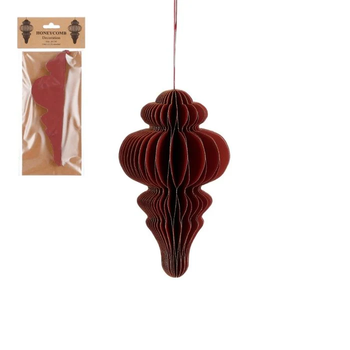 Handgjord Istapp mörkröd 20 cm hög