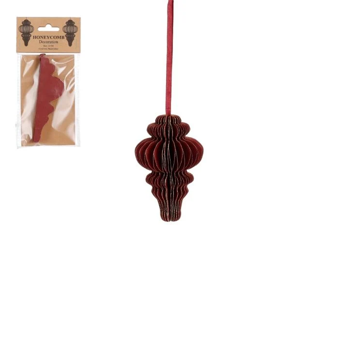 Handgjord istapp mörkröd 12 cm hög
