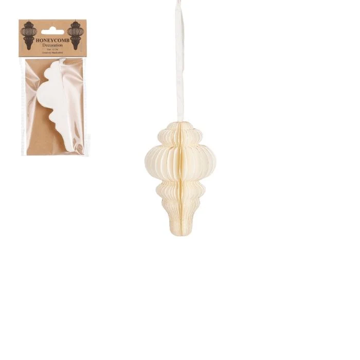 Handgjord istapp krämfärg 12 cm hög