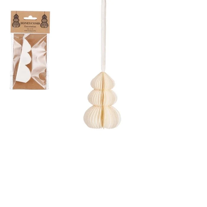 Handgjord julgran krämfärg 10 cm hög