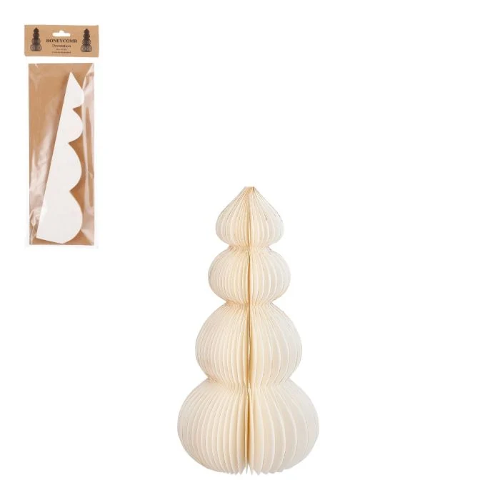Handgjord julgran krämfärg 29 cm hög