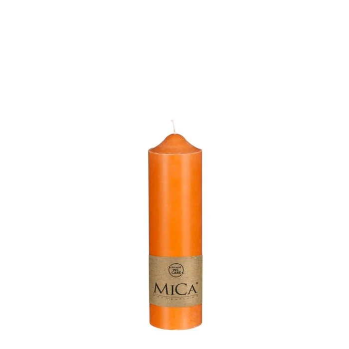 Blockljus 25 cm hög orange