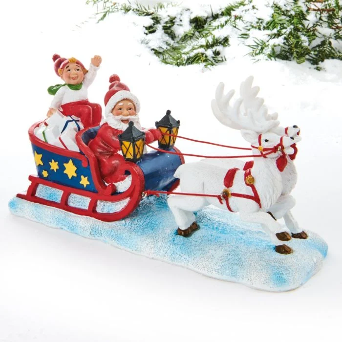 Jultomte med tomtenisse på släde stor