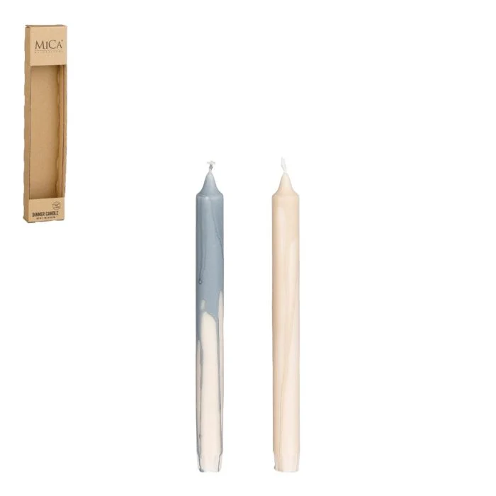 Tvåfärgade ljus 2-pack blå och beige