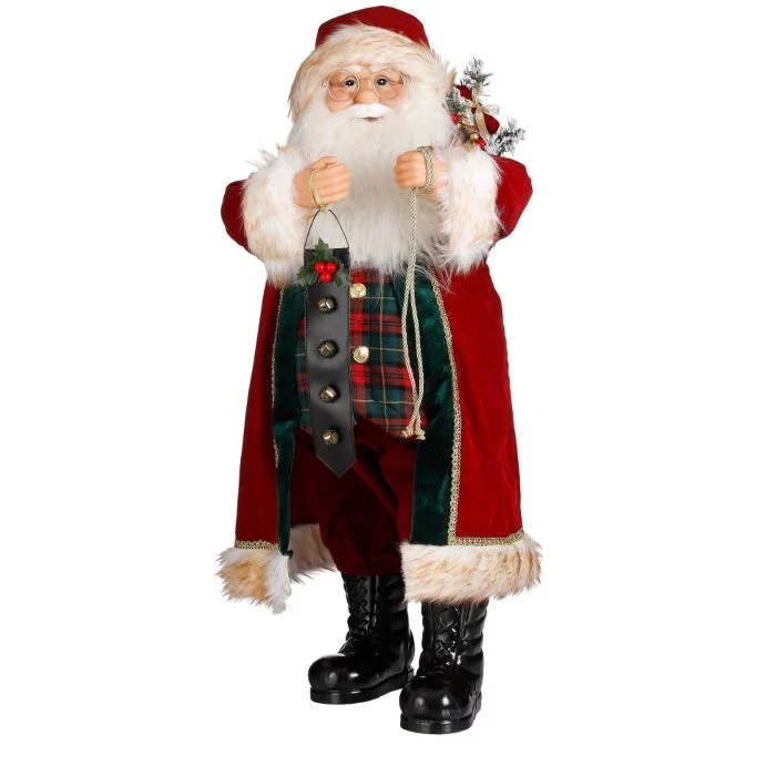 Jultomte med röd kappa 81 cm lång