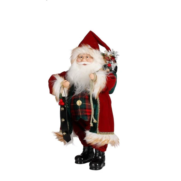 Jultomte med röd kappa 47 cm lång