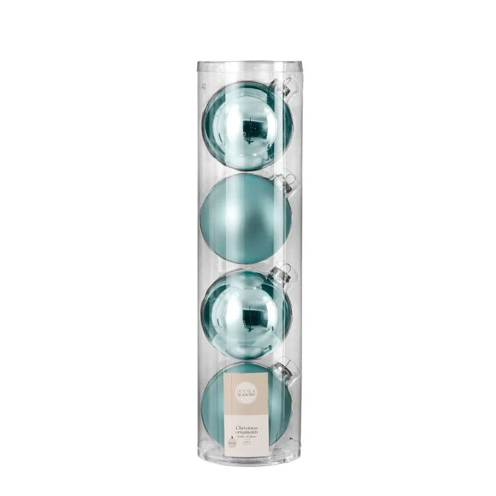 Julkulor 4-pack ljusblå