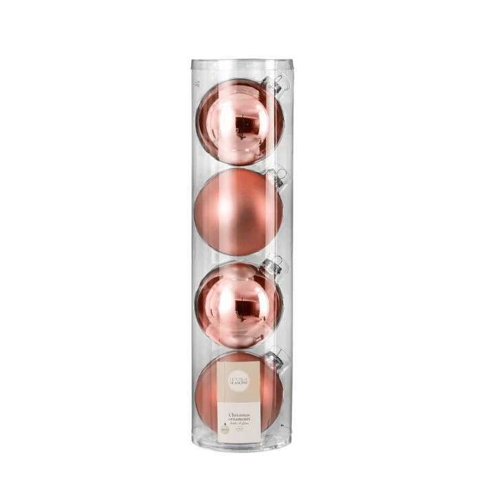 Julkulor 4-pack ljusrosa