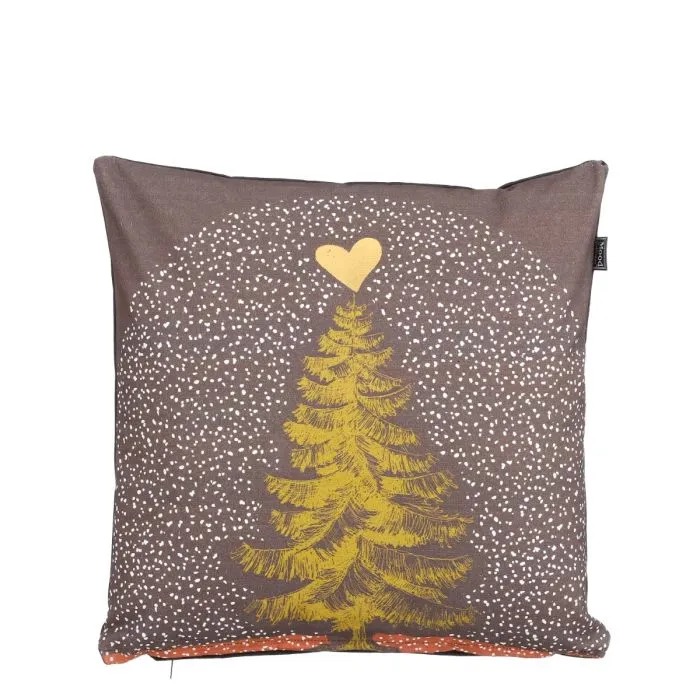 Kudde med julgran svart 45 cm x 45 cm
