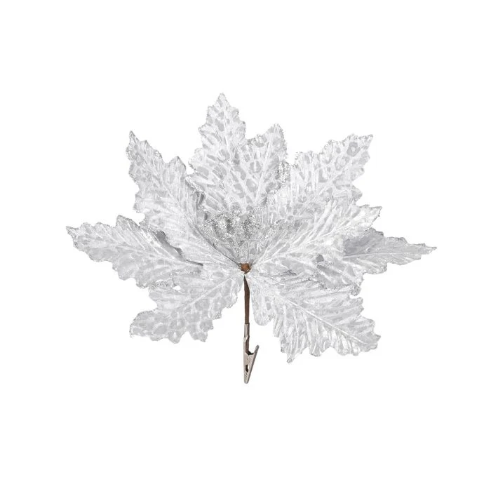 Julstjärna silver med klämma