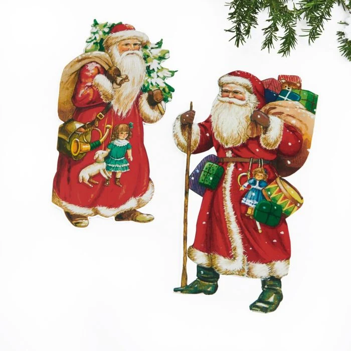Nostalgisk jultomte i kartong 2-pack