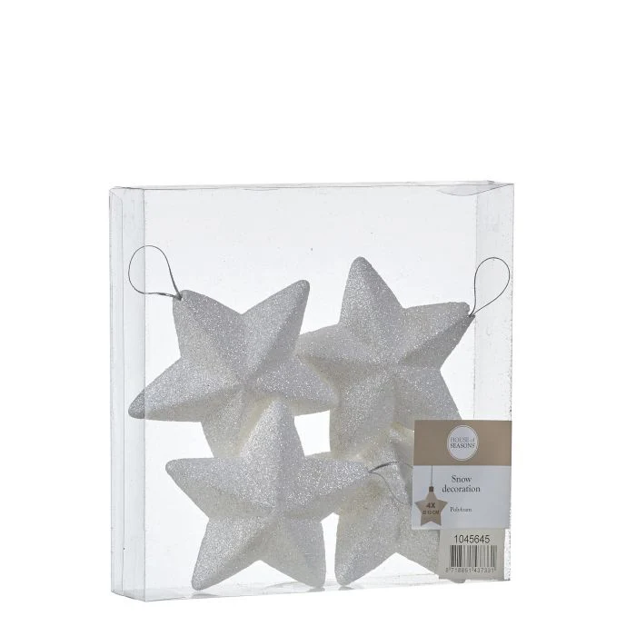 Stjärnor med glitter 4-pack