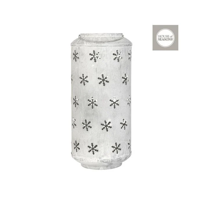 Lykta med snöflingor 37 cm hög