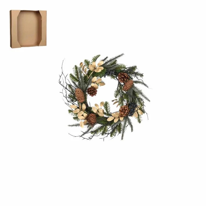 Krans med guldfärgade blad