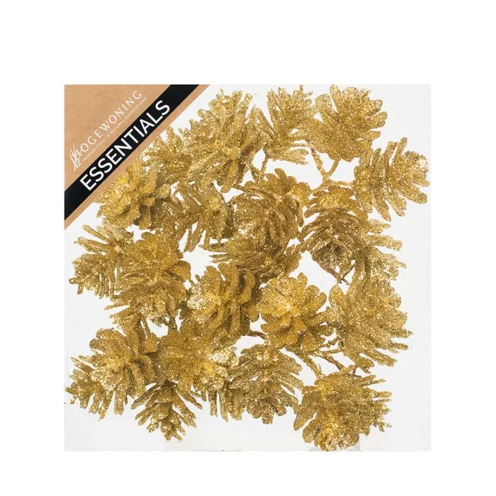 Glitterkottar på tråd guldfärgade 10 cm