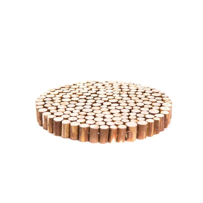 Rund trämosaik 25 cm i dia