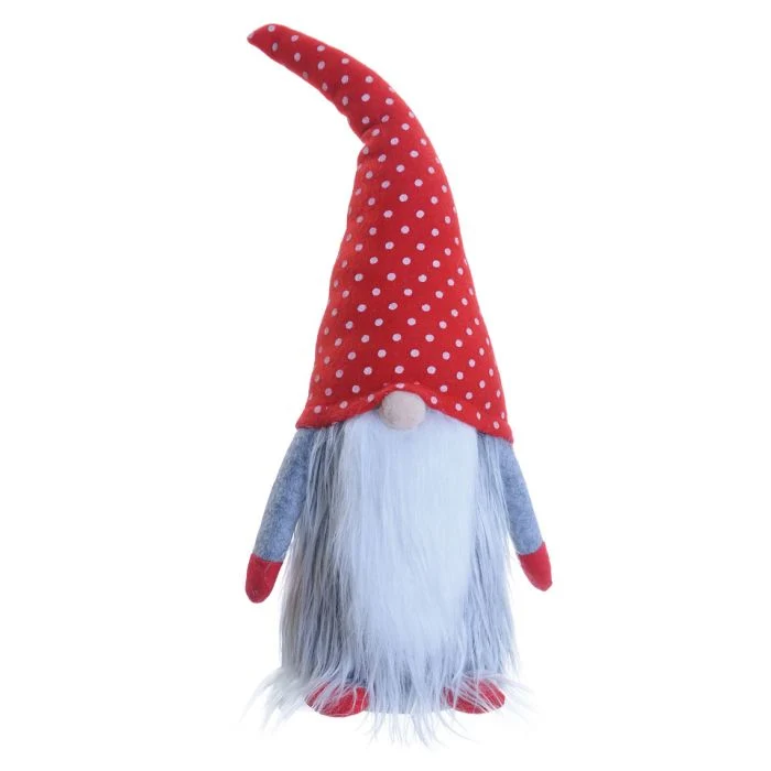 Tomtenisse i rött och grått 46 cm hög